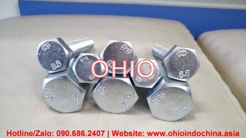 bu lông lục giác 8.8 xi trắng