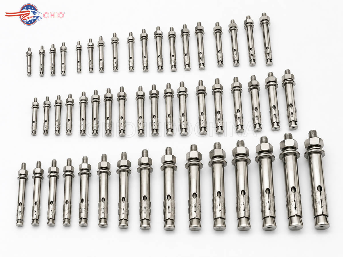 Quy cách tắc kê nở inox M6 đến M20